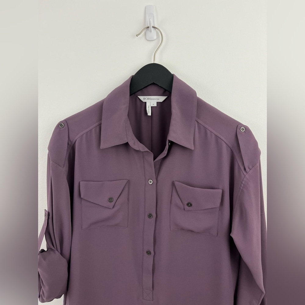 BCBGeneration Mauve Shirt Dress - Picture 14 of 16